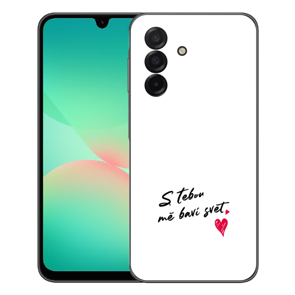 Gelový kryt mmCase na Samsung Galaxy A27 5G - zamilovaný text 1 bílé pozadí