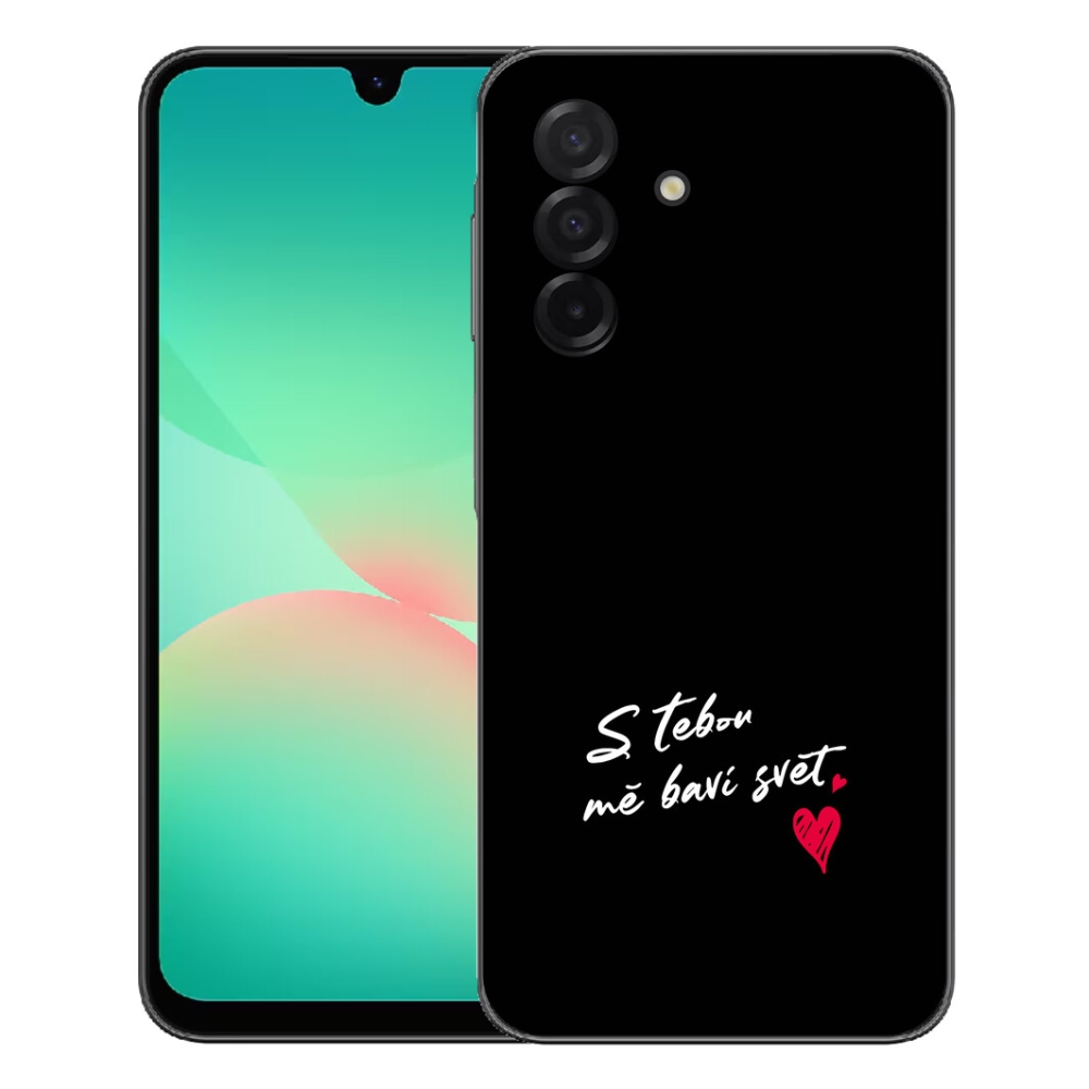 Gelový kryt mmCase na Samsung Galaxy A27 5G - zamilovaný text 1 černé pozadí