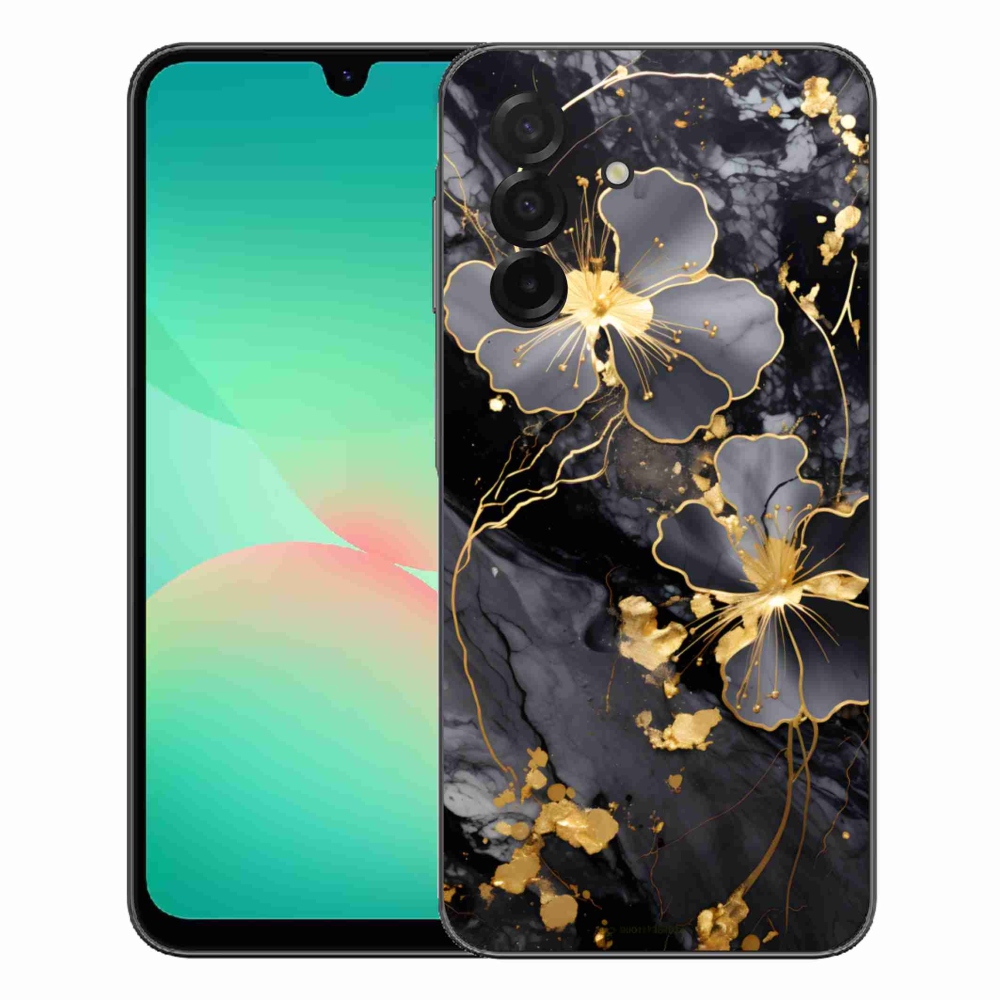 Gelový kryt mmCase na Samsung Galaxy A27 5G - zlaté květy