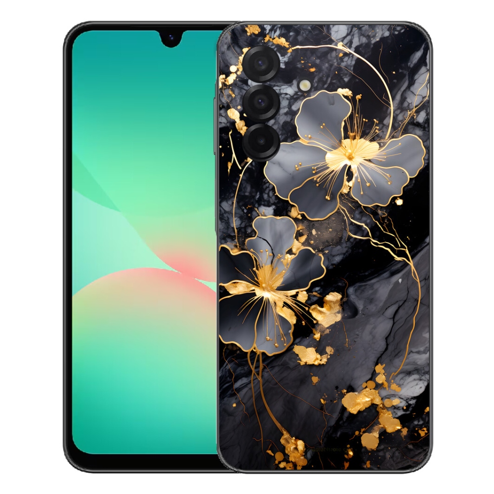 Gelový kryt mmCase na Samsung Galaxy A27 5G - zlaté květy