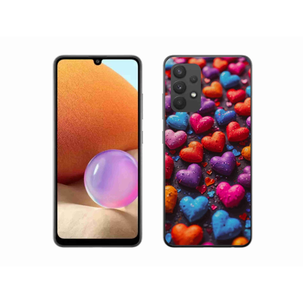 Gelový kryt mmCase na Samsung Galaxy A32 4G - barevná srdce