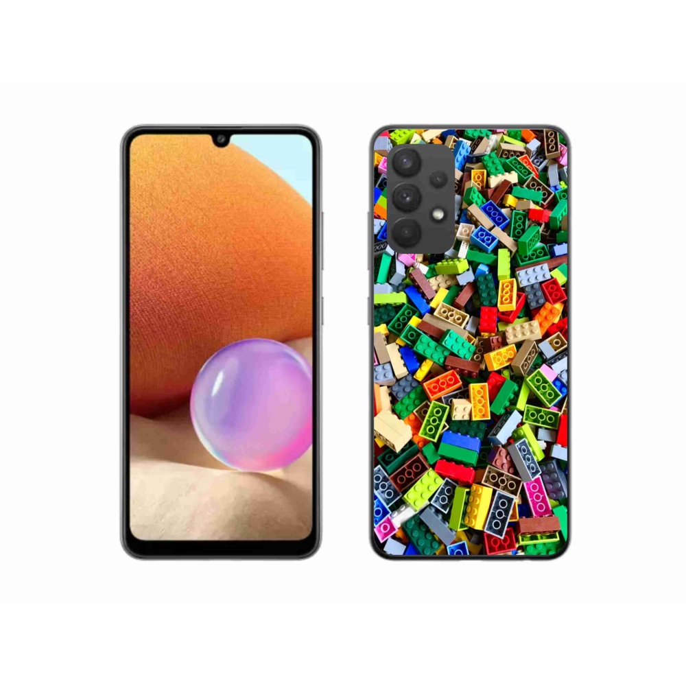 Gelový kryt mmCase na Samsung Galaxy A32 4G - barevné stavební kostky