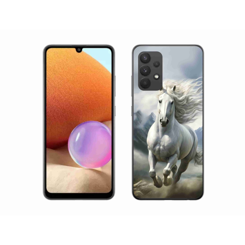 Gelový kryt mmCase na Samsung Galaxy A32 4G - běžící bílý kůň 3