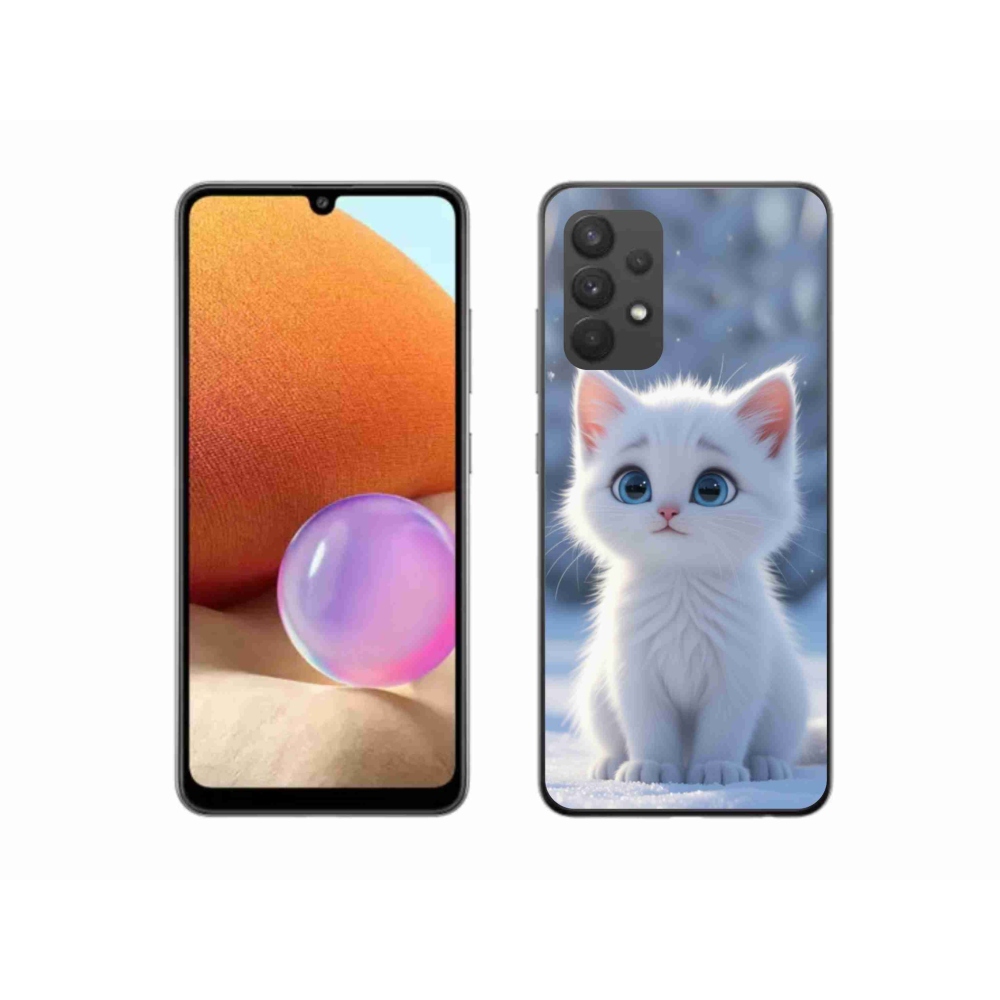Gelový kryt mmCase na Samsung Galaxy A32 4G - bílé kotě 3