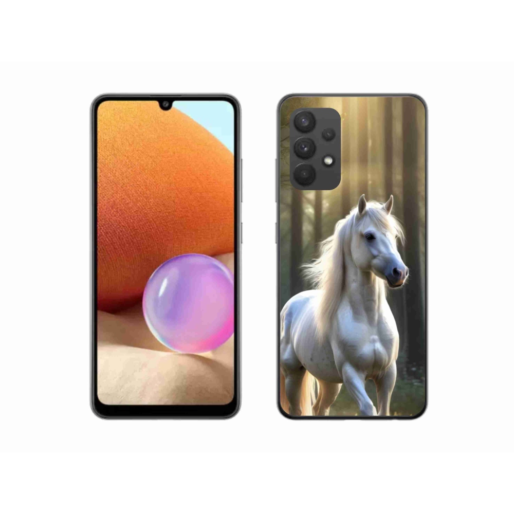Gelový kryt mmCase na Samsung Galaxy A32 4G - bílý kůň 3