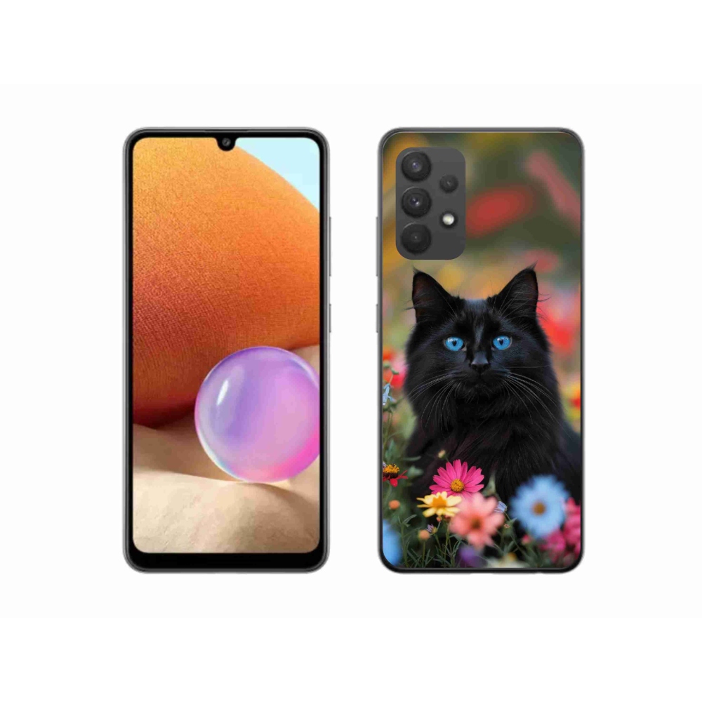 Gelový kryt mmCase na Samsung Galaxy A32 4G - černé kotě 4