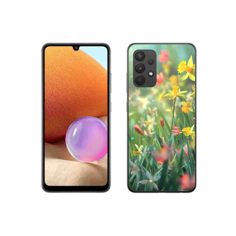 Gelový kryt mmCase na Samsung Galaxy A32 4G - jarní květy