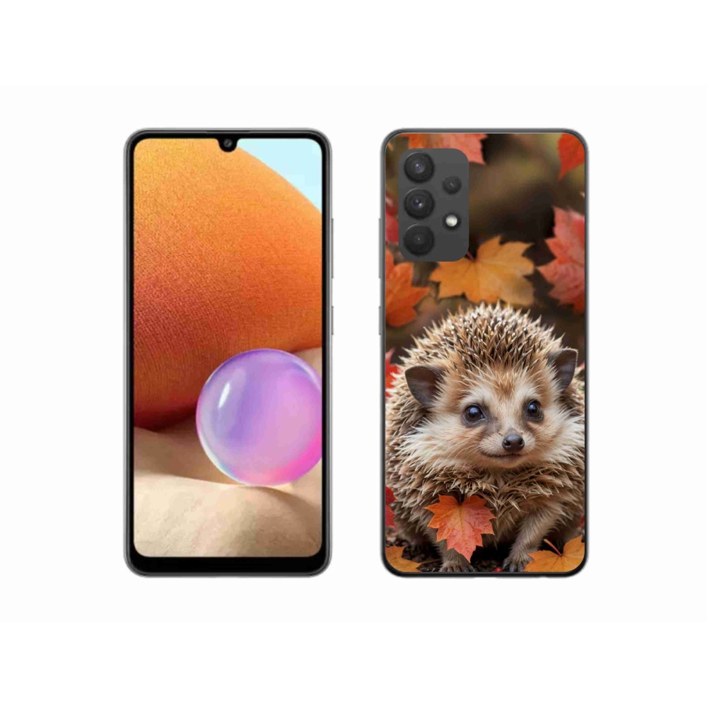 Gelový kryt mmCase na Samsung Galaxy A32 4G - ježek v listí