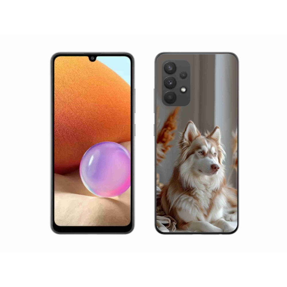 Gelový kryt mmCase na Samsung Galaxy A32 4G - klidný sibiřský husky