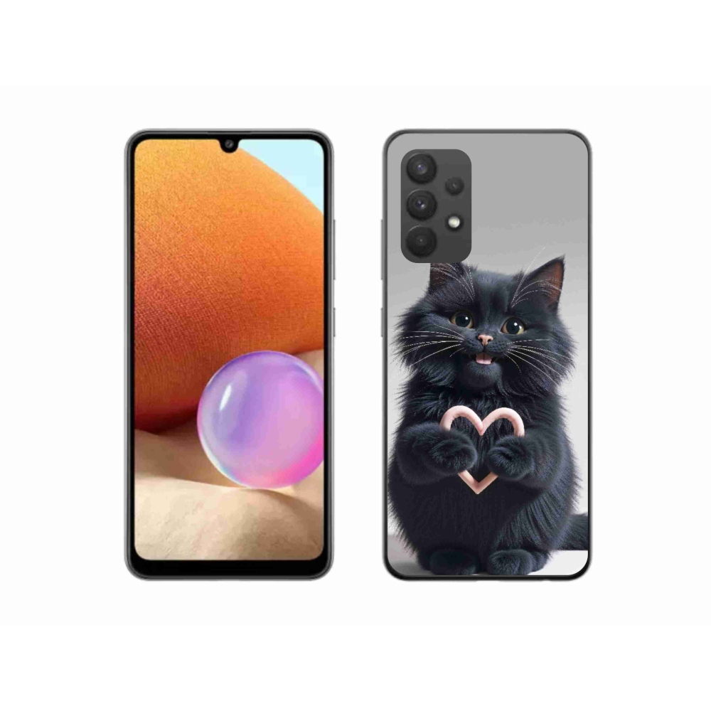 Gelový kryt mmCase na Samsung Galaxy A32 4G - kočičí láska 3