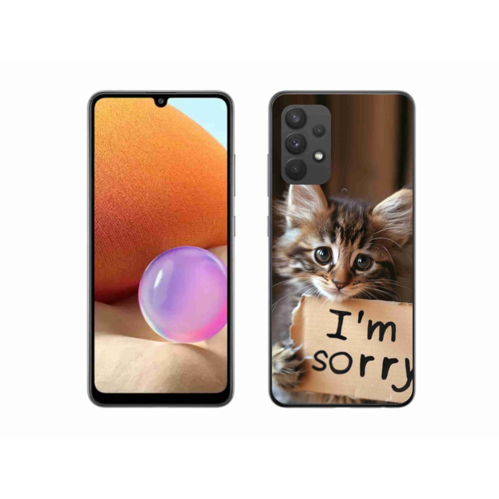 Gelový kryt mmCase na Samsung Galaxy A32 4G - kočíčí omluva