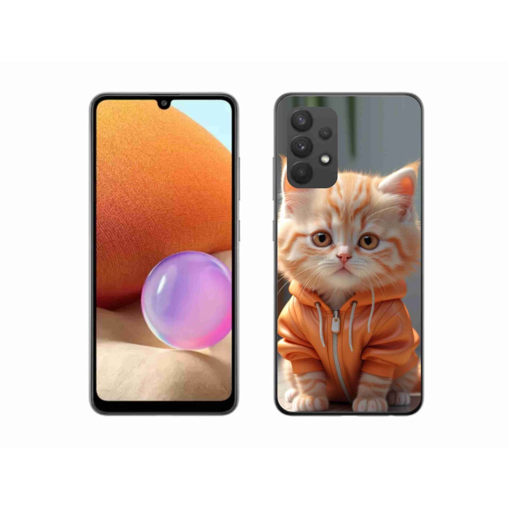 Gelový kryt mmCase na Samsung Galaxy A32 4G - kotě v mikině