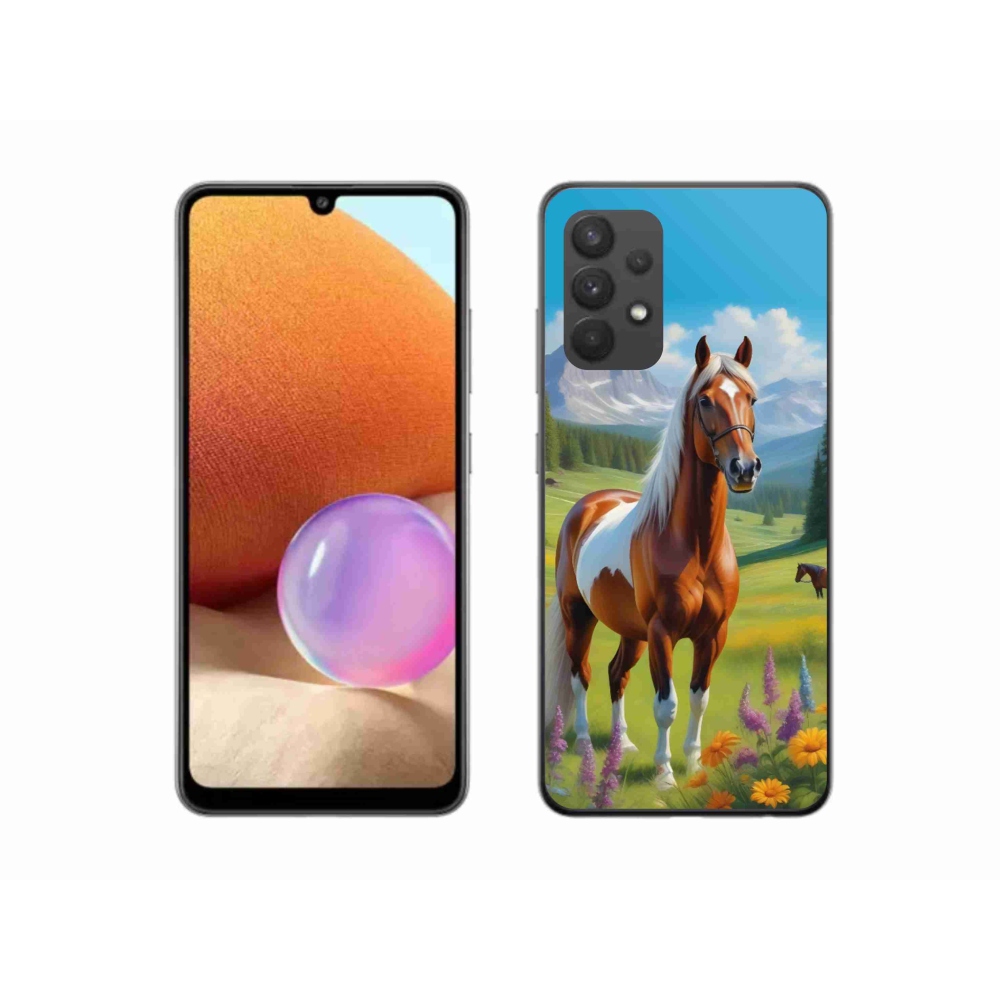 Gelový kryt mmCase na Samsung Galaxy A32 4G - kůň na louce