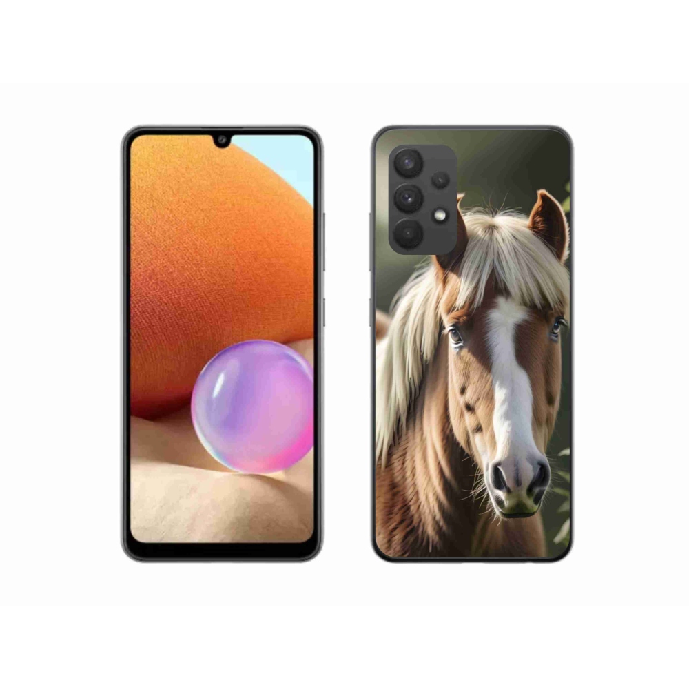 Gelový kryt mmCase na Samsung Galaxy A32 4G - kůň se světlou hřívou
