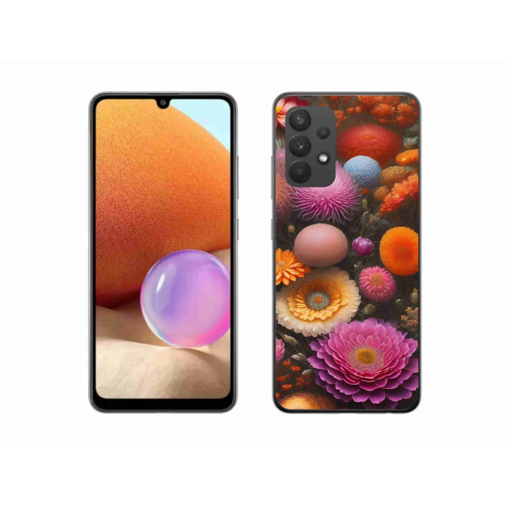 Gelový kryt mmCase na Samsung Galaxy A32 4G - květinová kompozice