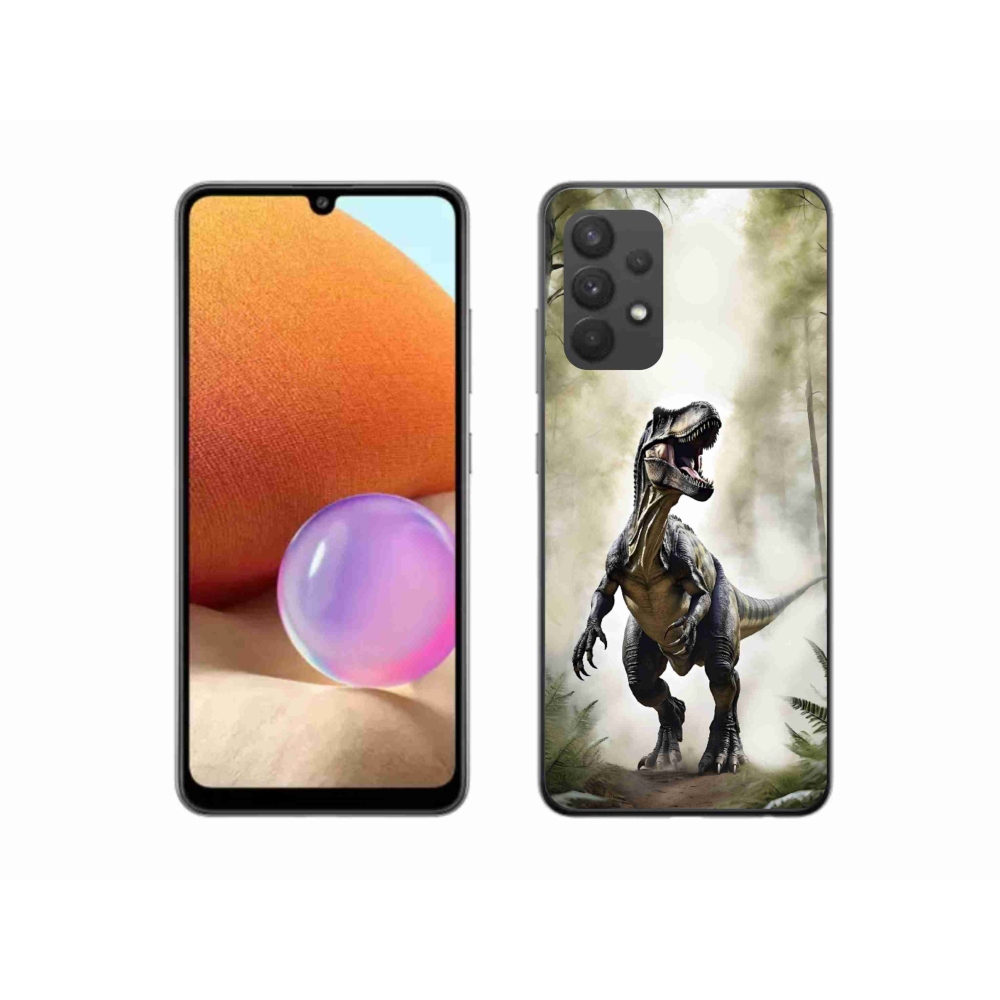 Gelový kryt mmCase na Samsung Galaxy A32 4G - naštvaný T-Rex