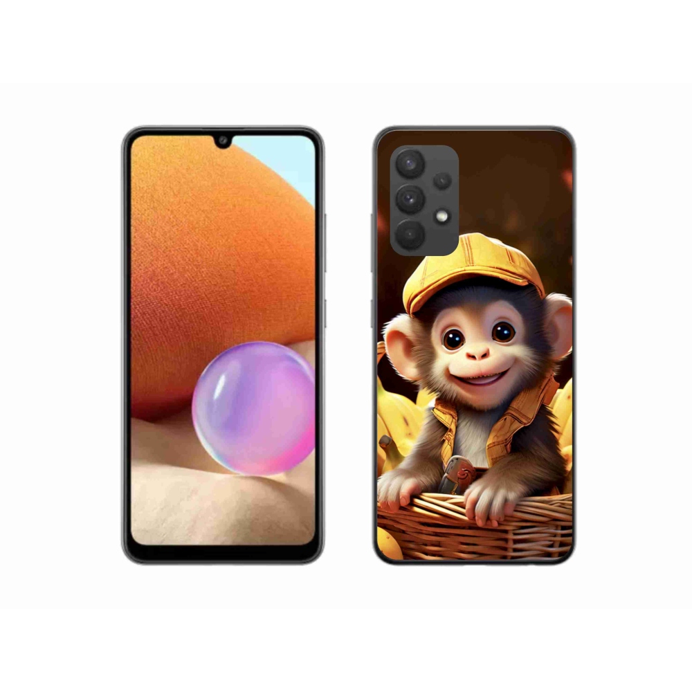 Gelový kryt mmCase na Samsung Galaxy A32 4G - opice v košíku