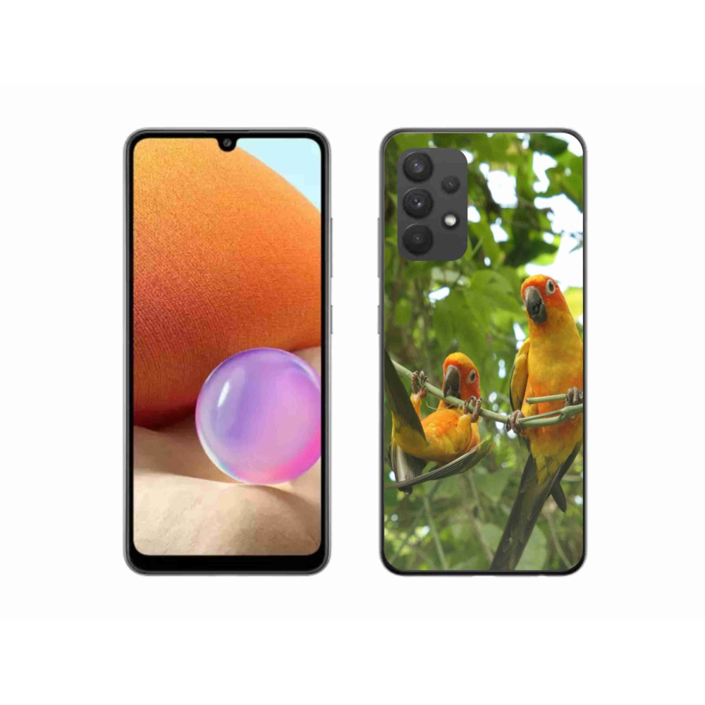 Gelový kryt mmCase na Samsung Galaxy A32 4G - papoušci aratingy
