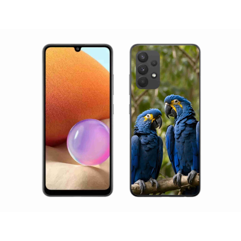 Gelový kryt mmCase na Samsung Galaxy A32 4G - papouščí duo