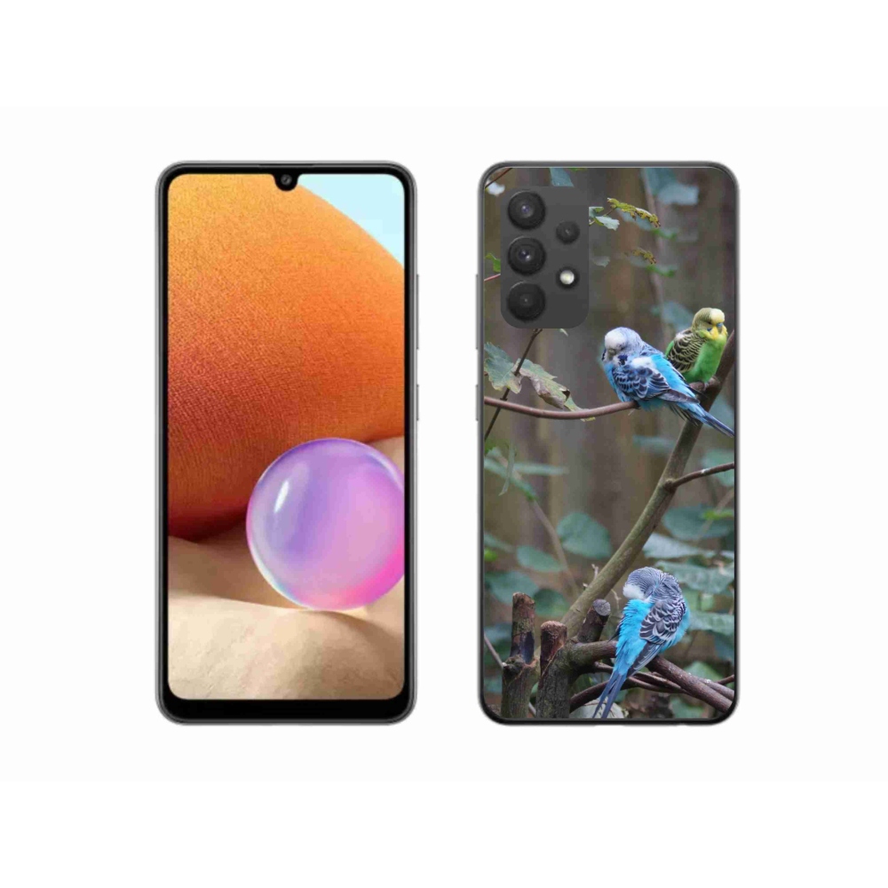 Gelový kryt mmCase na Samsung Galaxy A32 4G - papoušci na větvi