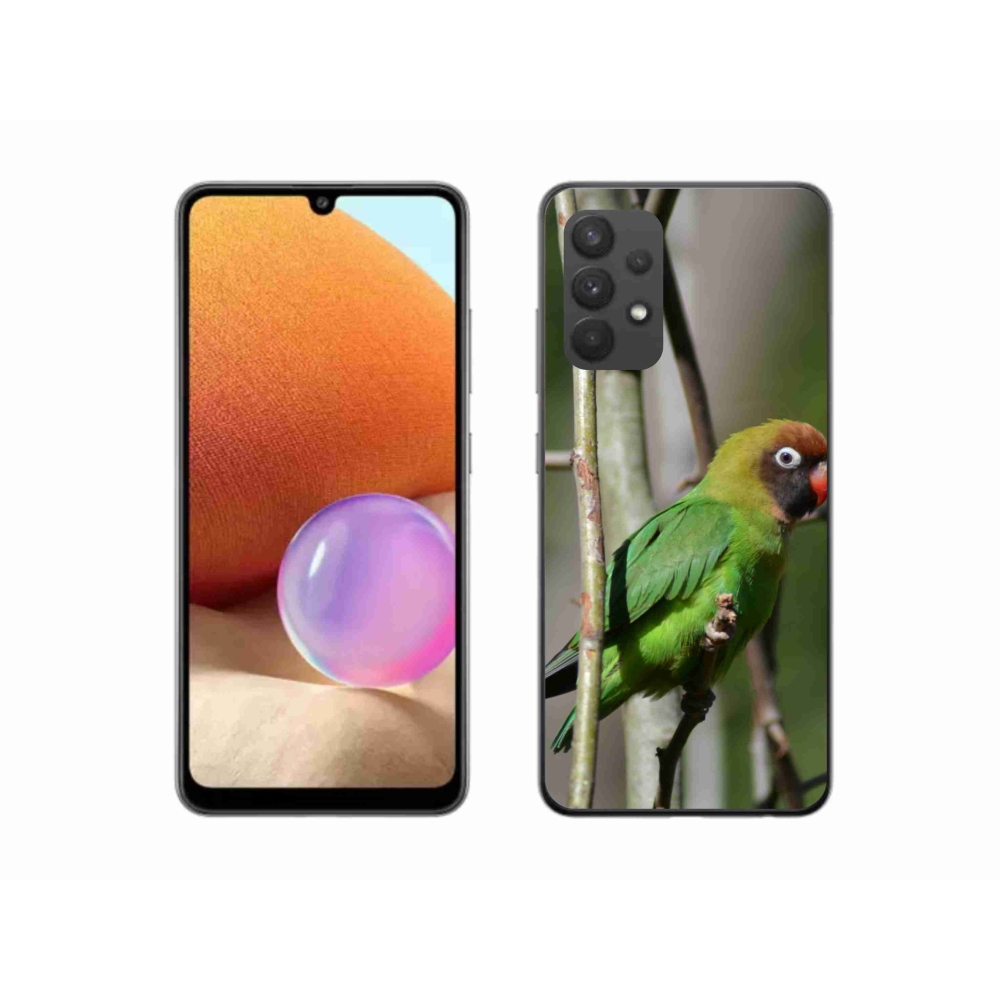 Gelový kryt mmCase na Samsung Galaxy A32 4G - papoušek agapornis