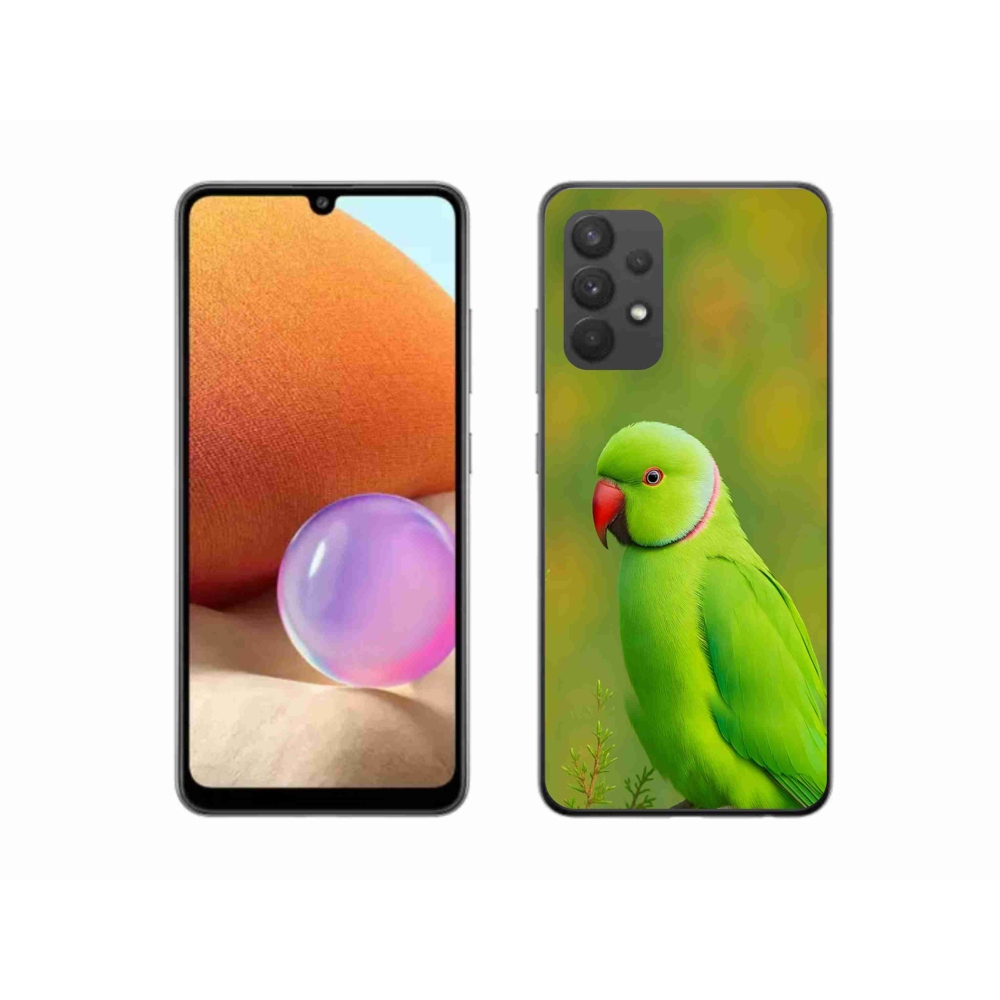 Gelový kryt mmCase na Samsung Galaxy A32 4G - papoušek alexandr 2