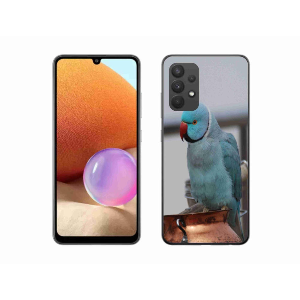 Gelový kryt mmCase na Samsung Galaxy A32 4G - papoušek alexandr modrý