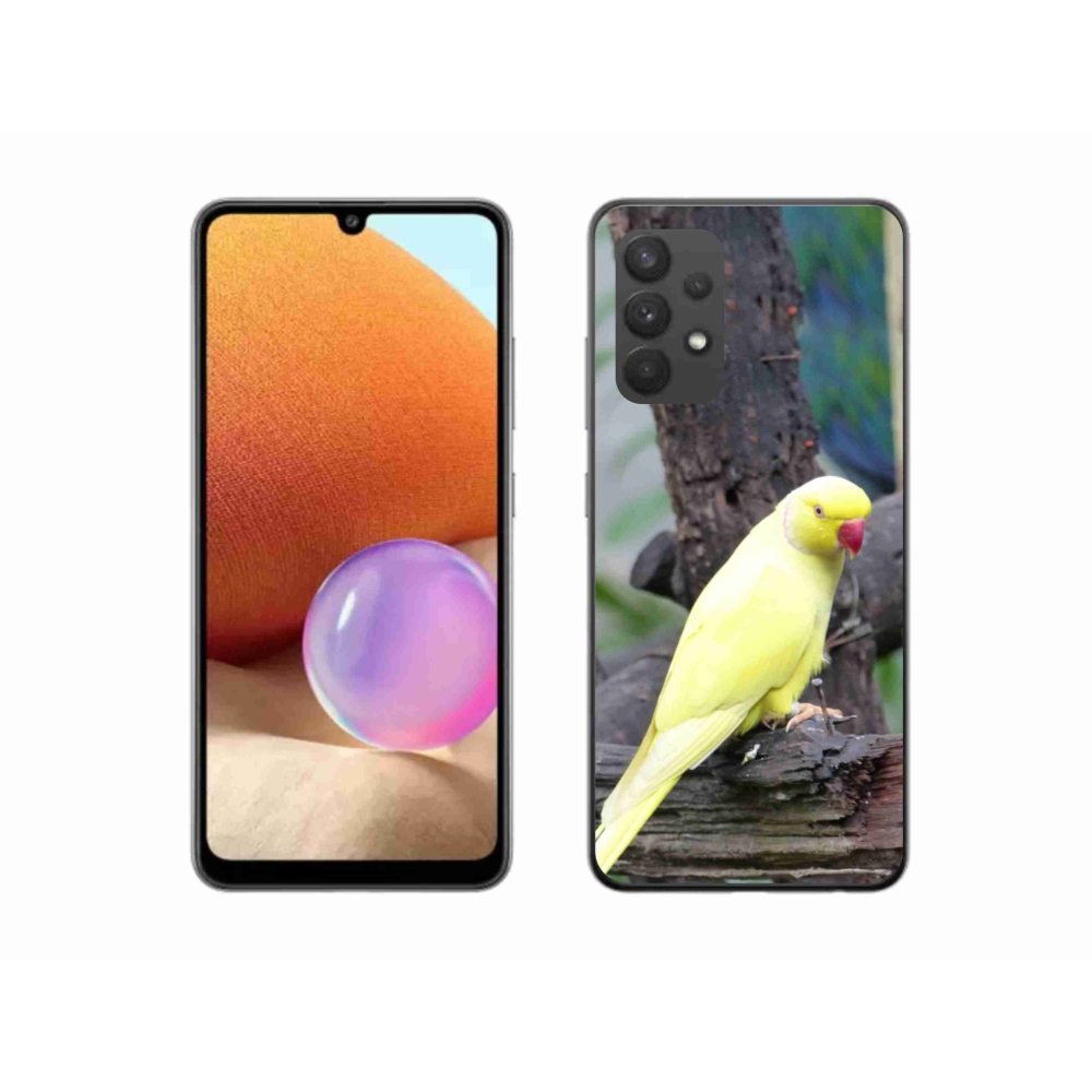 Gelový kryt mmCase na Samsung Galaxy A32 4G - papoušek alexandr žlutý