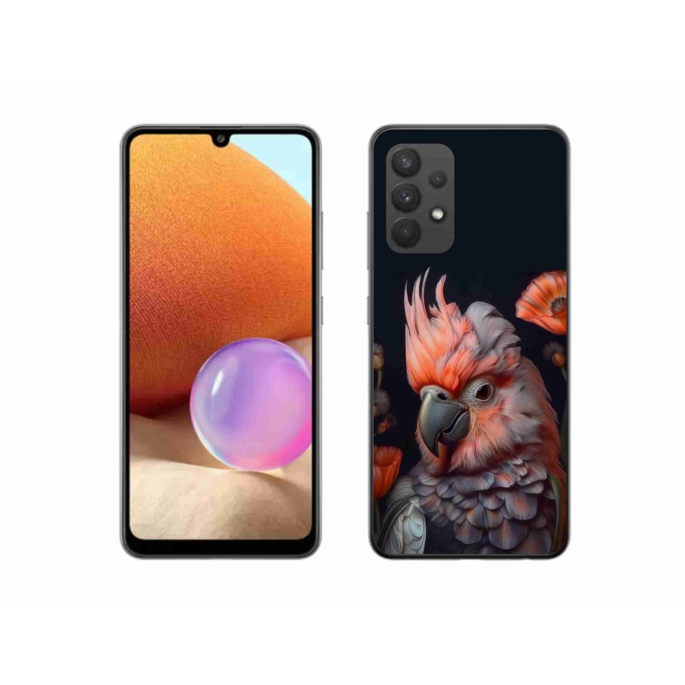 Gelový kryt mmCase na Samsung Galaxy A32 4G - papoušek kakadu v barvách