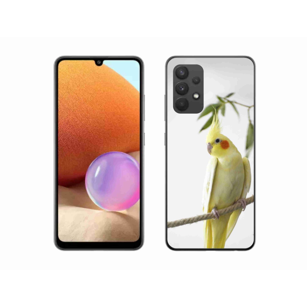 Gelový kryt mmCase na Samsung Galaxy A32 4G - papoušek korela chocholatá