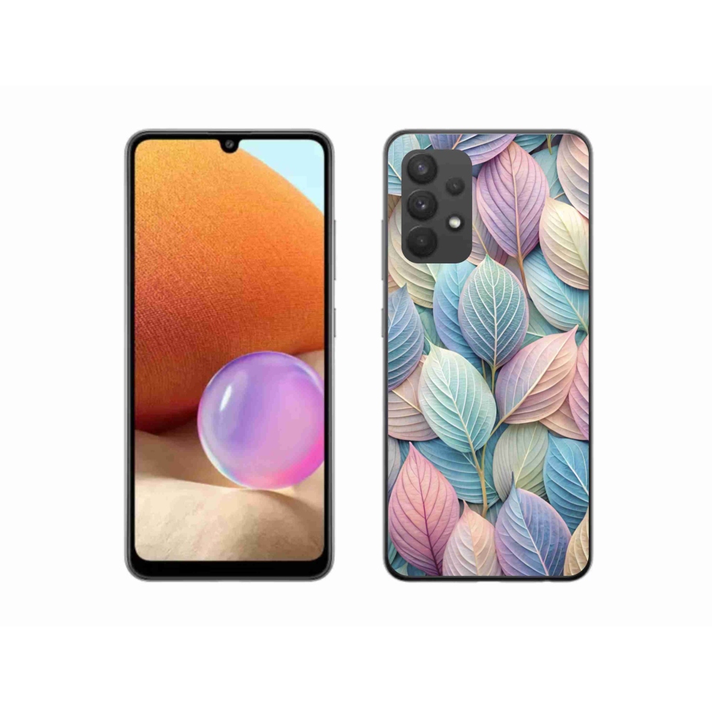 Gelový kryt mmCase na Samsung Galaxy A32 4G - pastelové listy