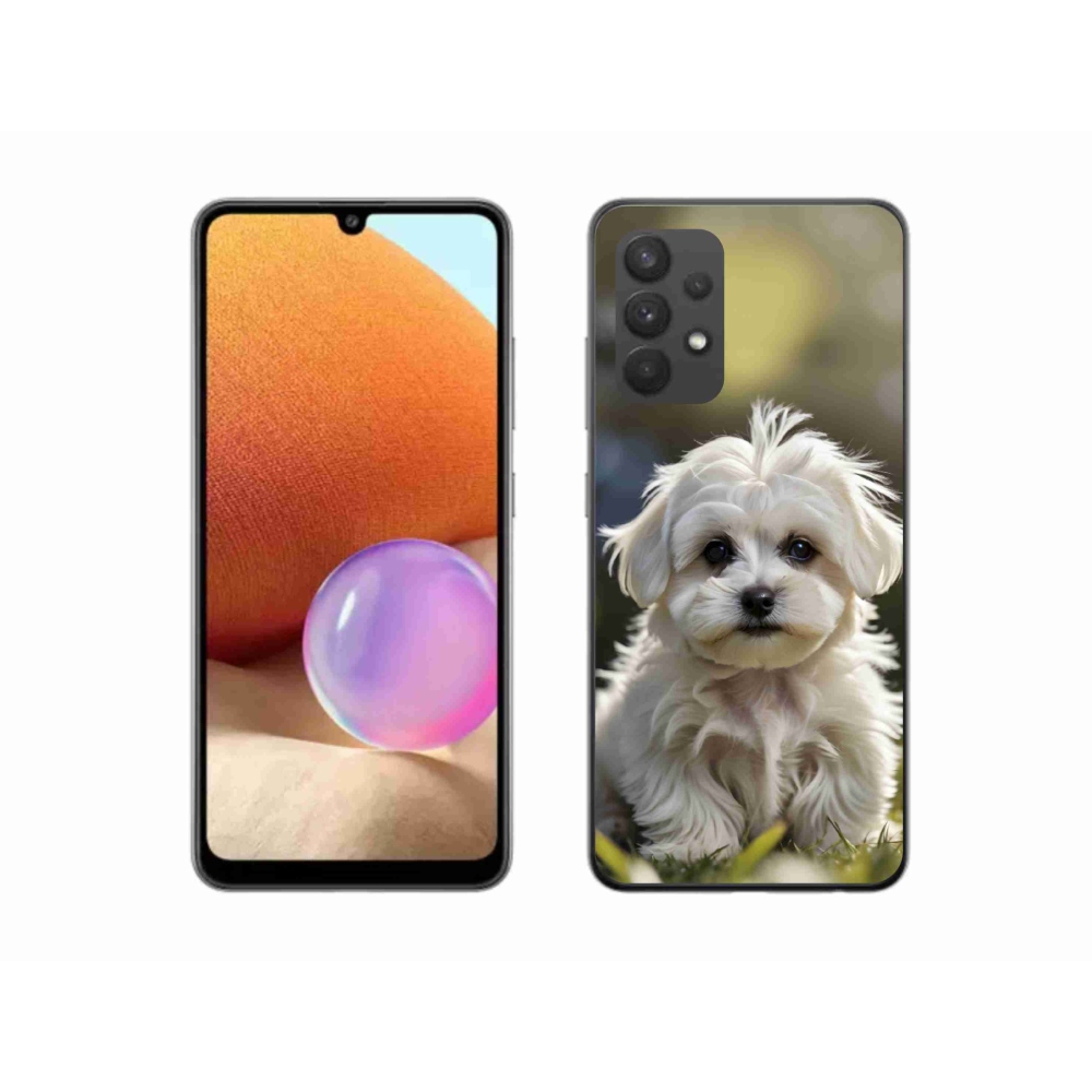Gelový kryt mmCase na Samsung Galaxy A32 4G - roztomilý maltézský psík