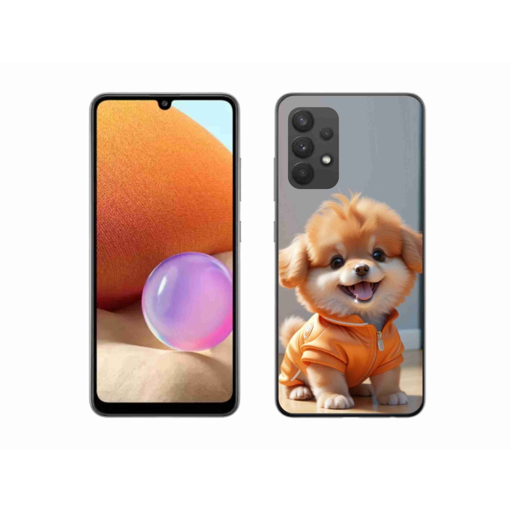 Gelový kryt mmCase na Samsung Galaxy A32 4G - roztomilý pomeranian v mikině
