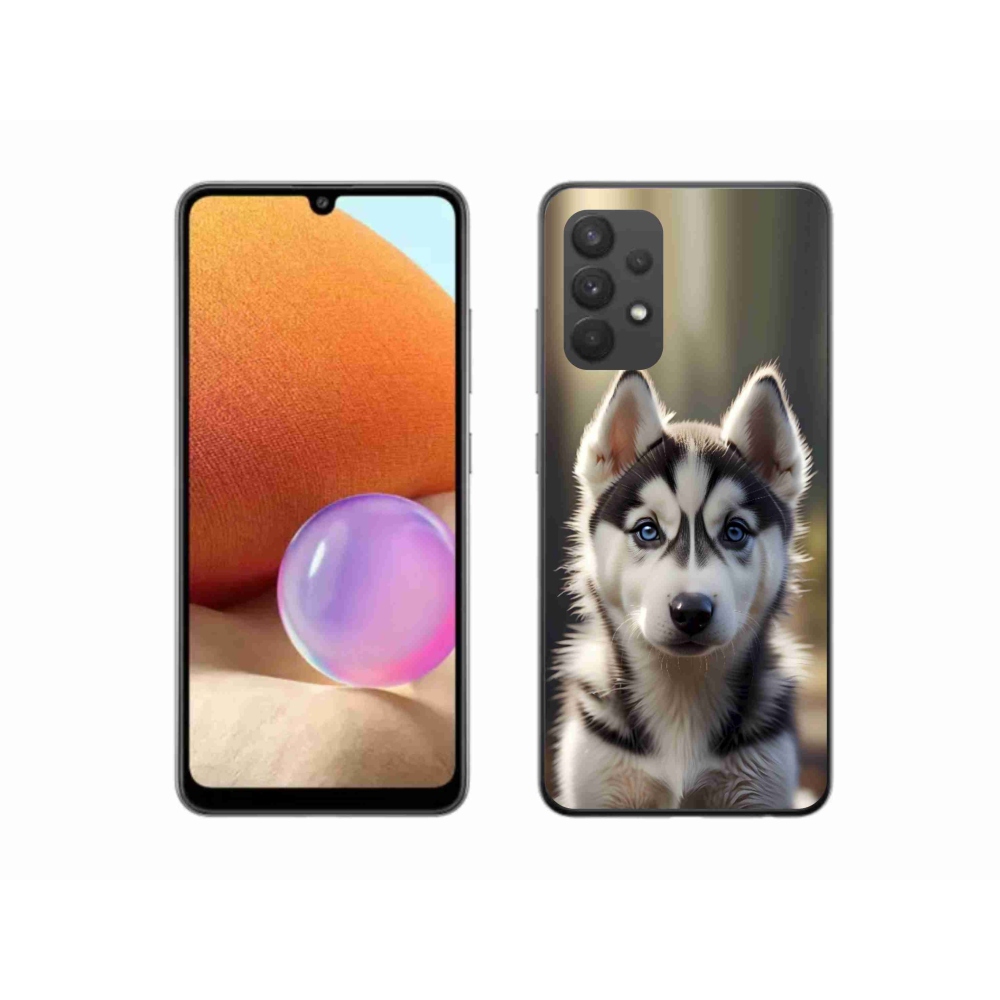 Gelový kryt mmCase na Samsung Galaxy A32 4G - roztomilý sibiřský husky