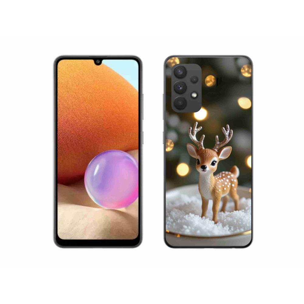 Gelový kryt mmCase na Samsung Galaxy A32 4G - roztomilý vánoční jelen