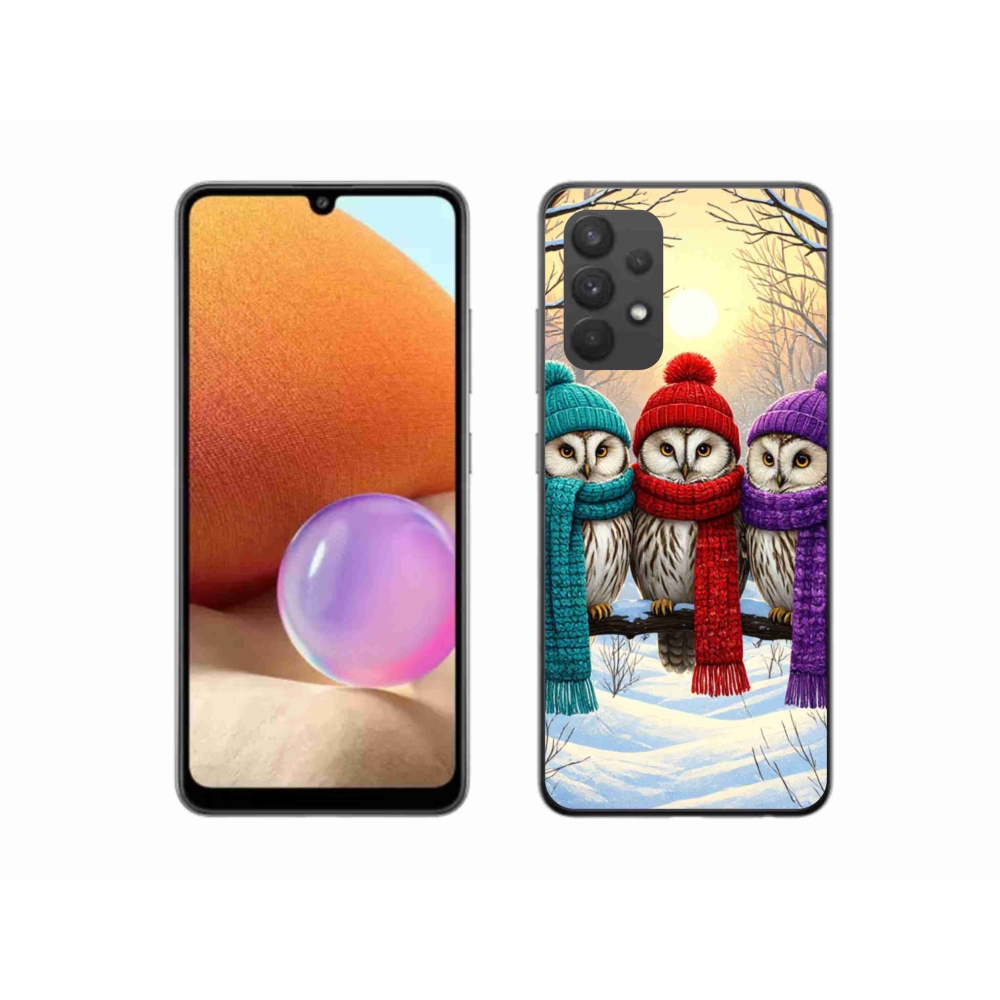 Gelový kryt mmCase na Samsung Galaxy A32 4G - soví přátelé