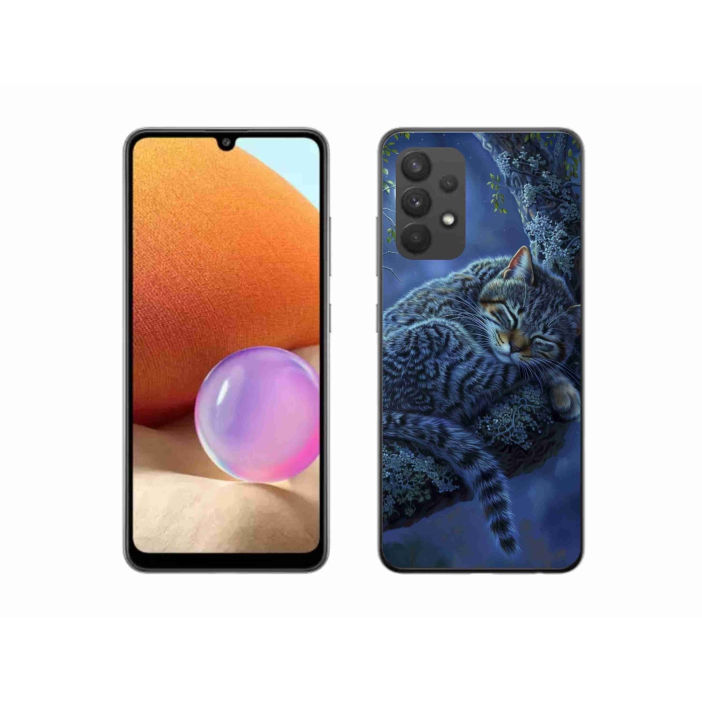 Gelový kryt mmCase na Samsung Galaxy A32 4G - spící kočka