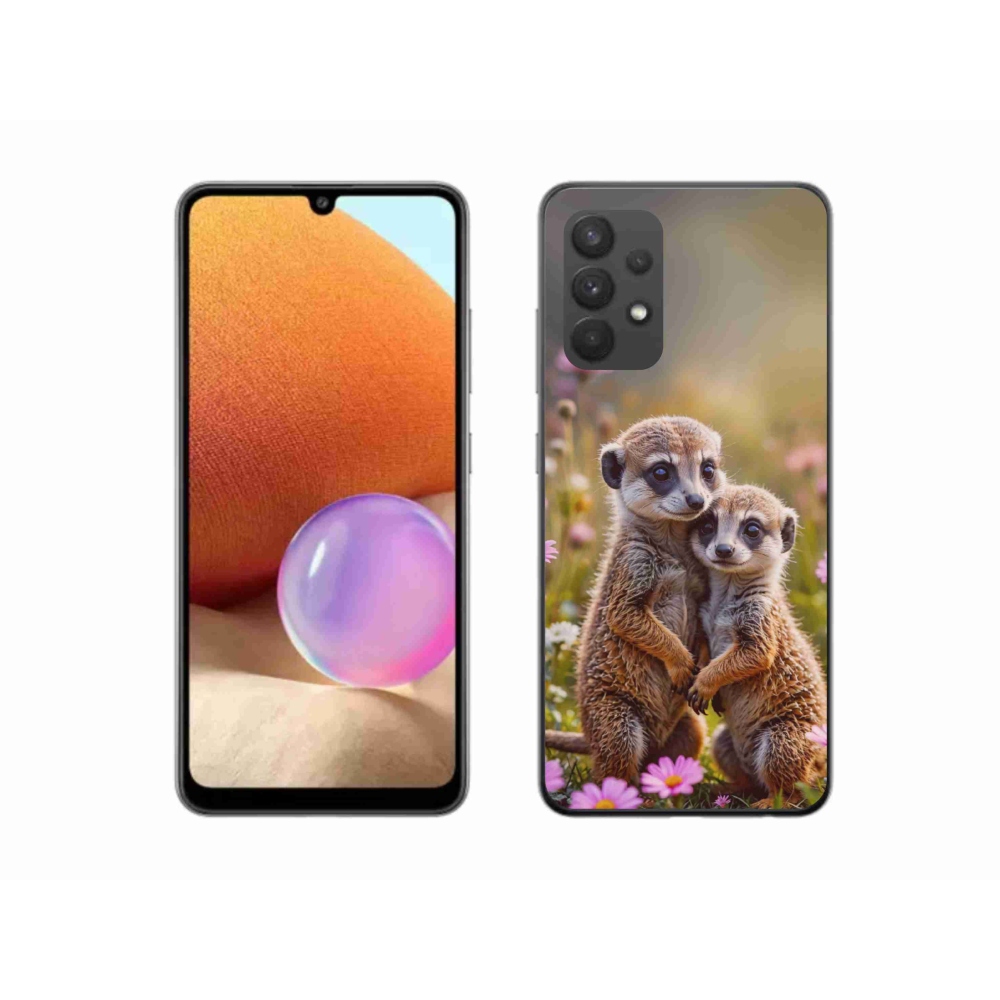 Gelový kryt mmCase na Samsung Galaxy A32 4G - surikatí duo