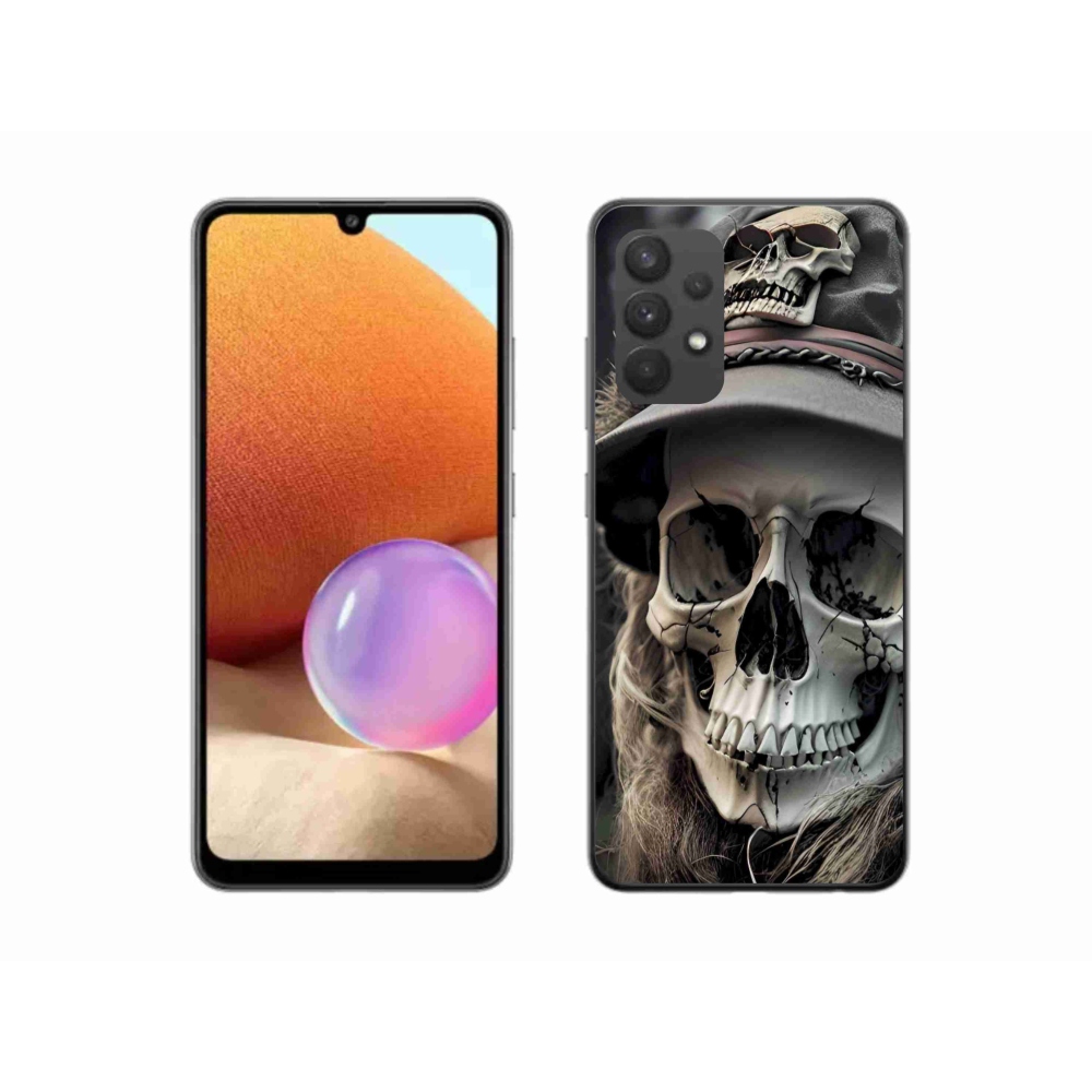 Gelový kryt mmCase na Samsung Galaxy A32 4G - temná lebka