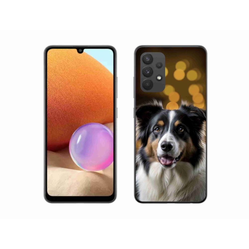 Gelový kryt mmCase na Samsung Galaxy A32 4G - usměvavý australský ovčák
