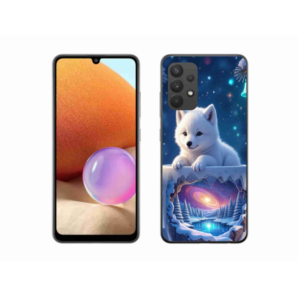 Gelový kryt mmCase na Samsung Galaxy A32 4G - vánoční štěně