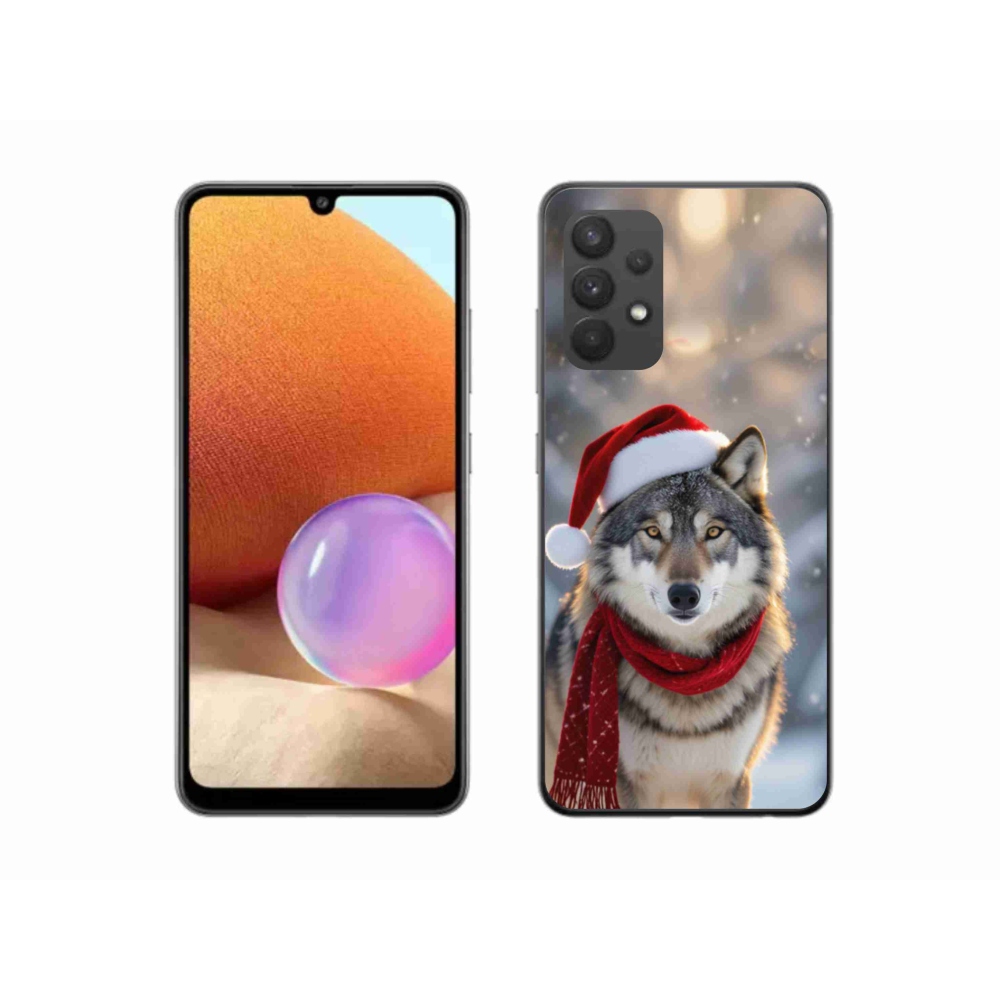 Gelový kryt mmCase na Samsung Galaxy A32 4G - vánoční vlk