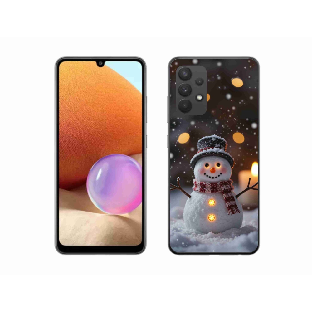 Gelový kryt mmCase na Samsung Galaxy A32 4G - veselý sněhulák