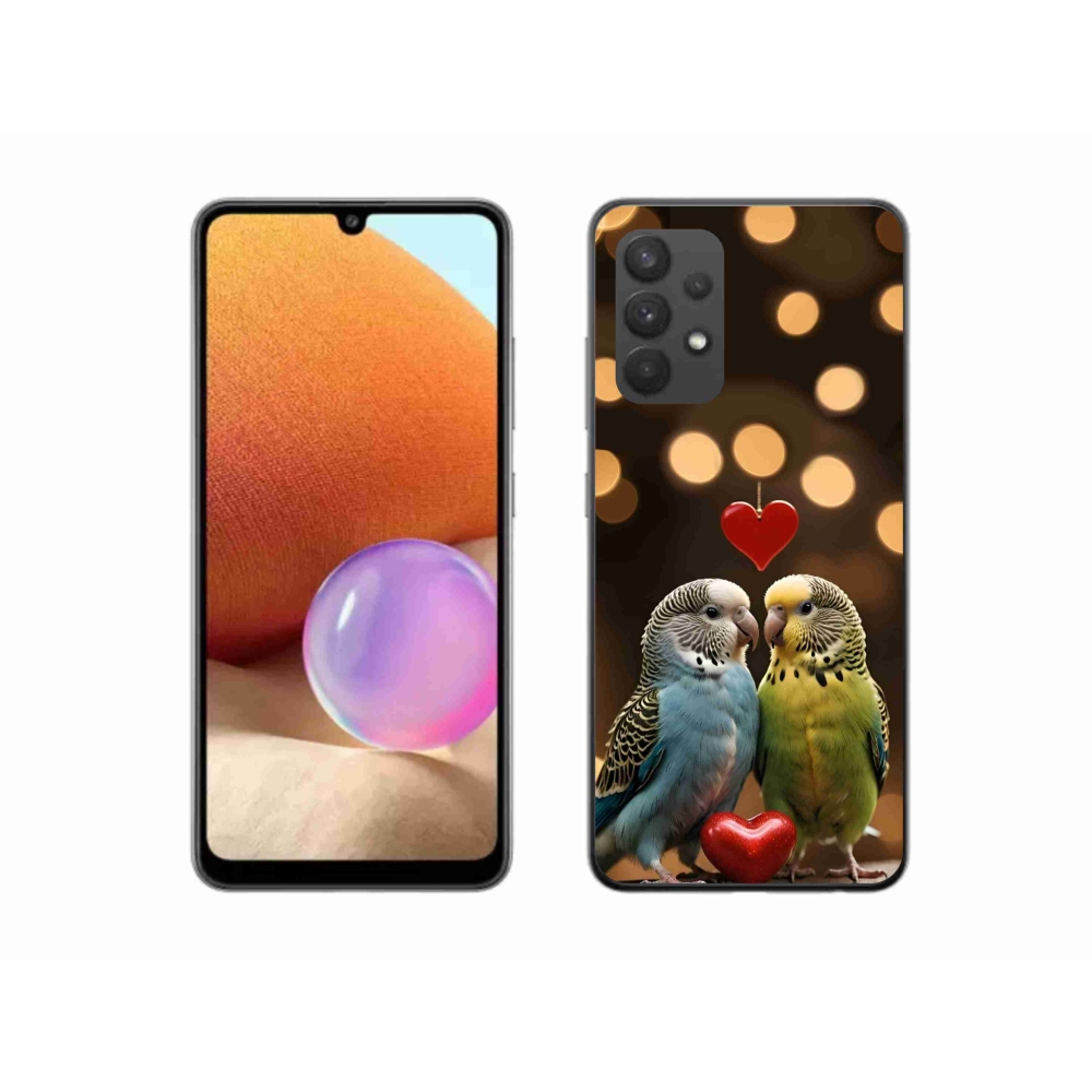 Gelový kryt mmCase na Samsung Galaxy A32 4G - zamilovaní papoušci