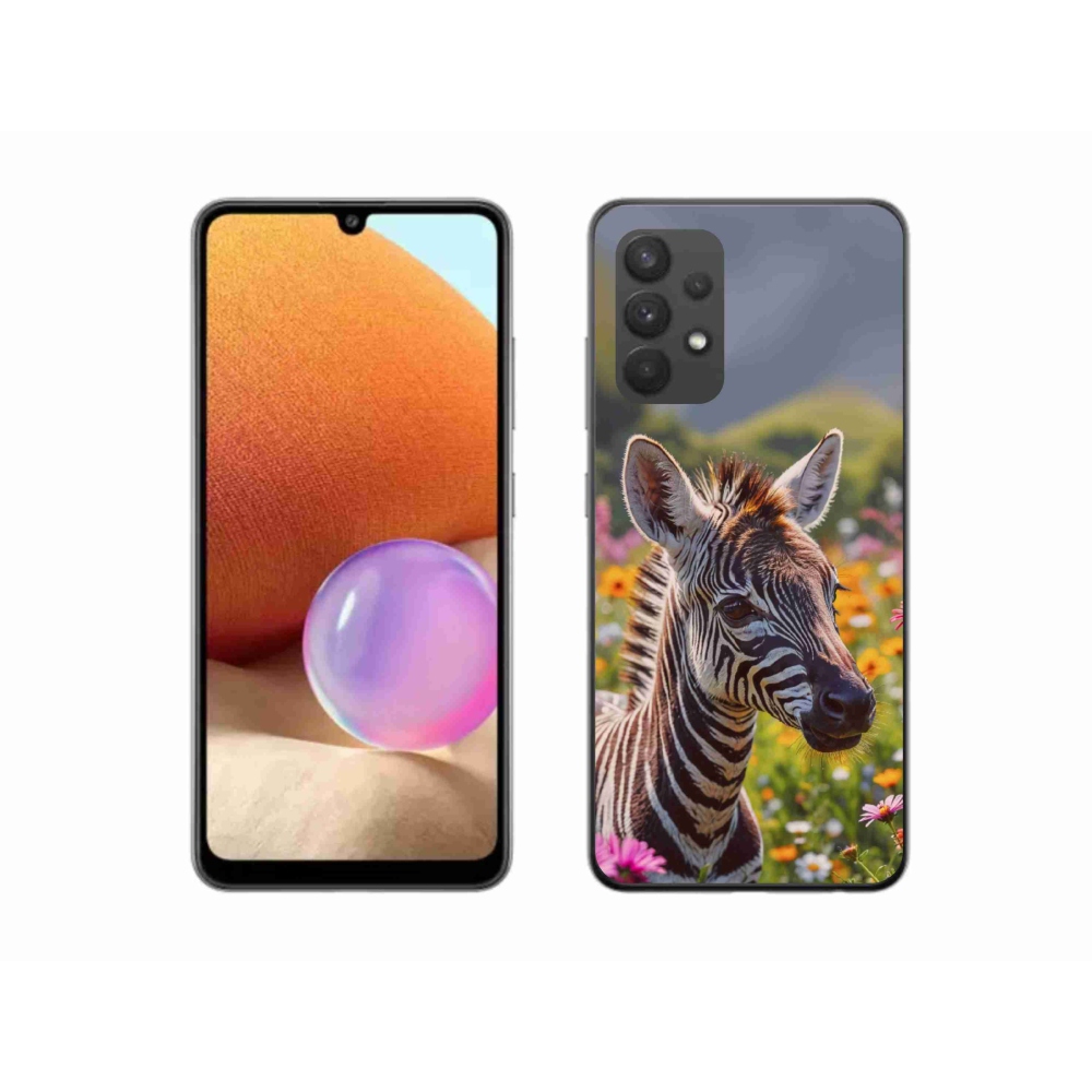 Gelový kryt mmCase na Samsung Galaxy A32 4G - zebra na louce