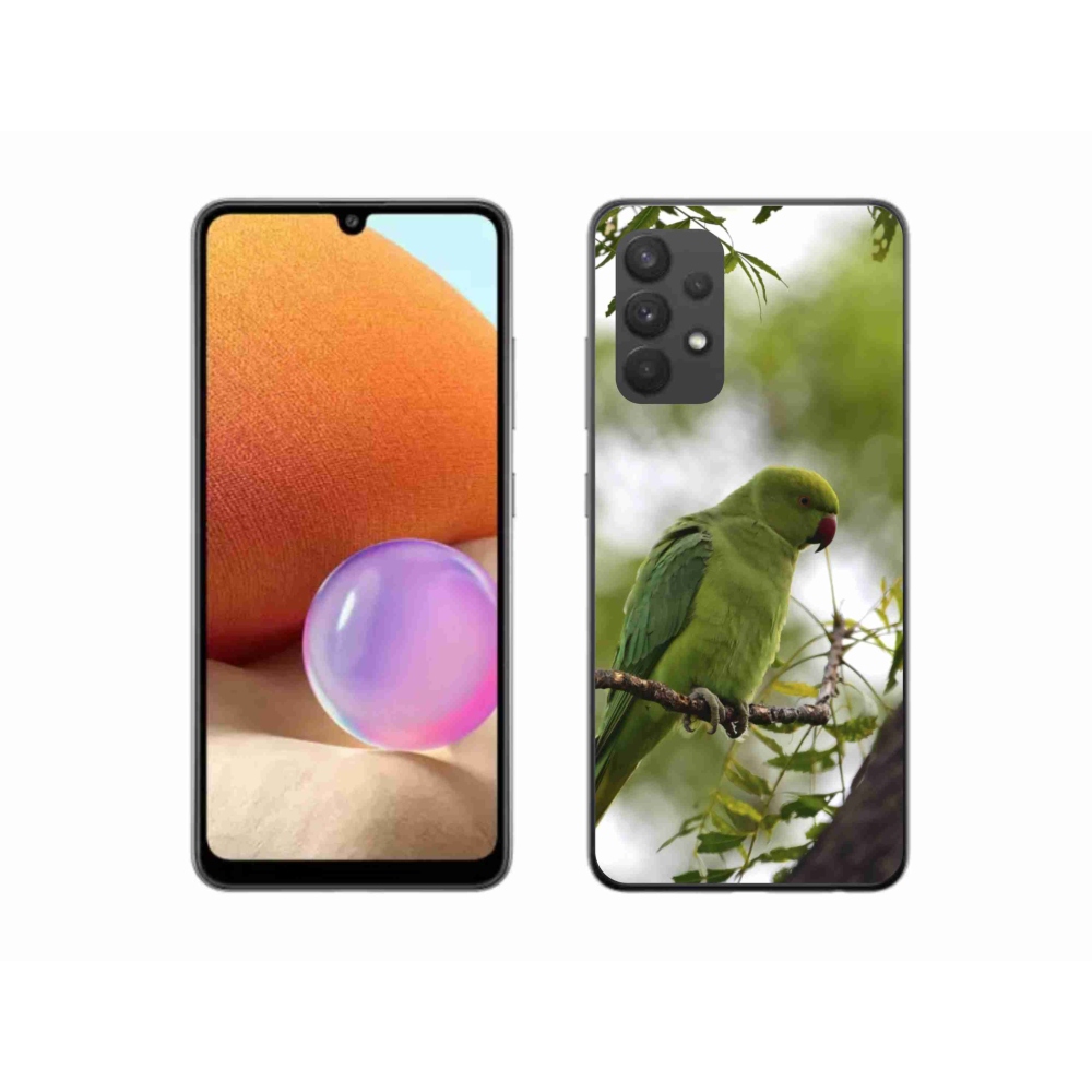 Gelový kryt mmCase na Samsung Galaxy A32 4G - zelený papoušek
