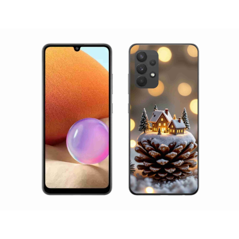 Gelový kryt mmCase na Samsung Galaxy A32 4G - zimní vesnička