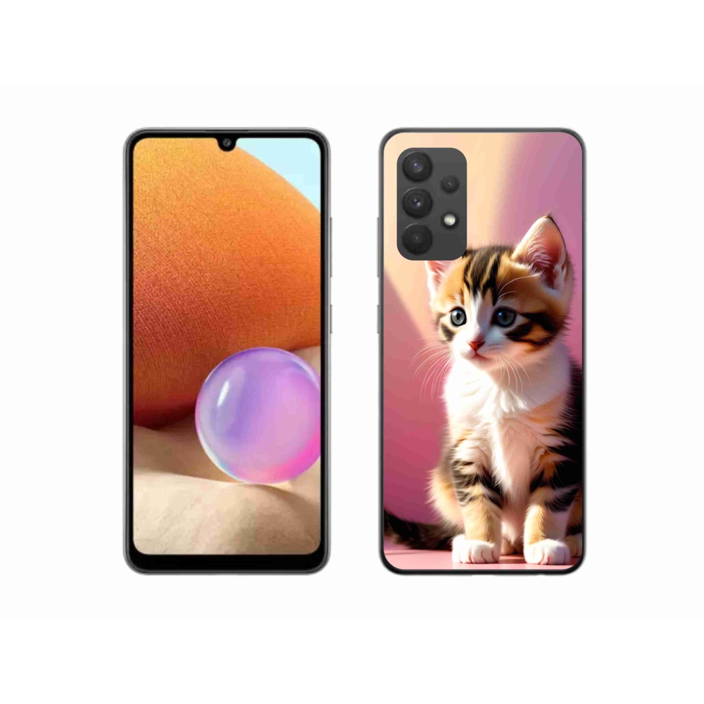 Gelový kryt mmCase na Samsung Galaxy A32 4G - zvědavé kotě 2