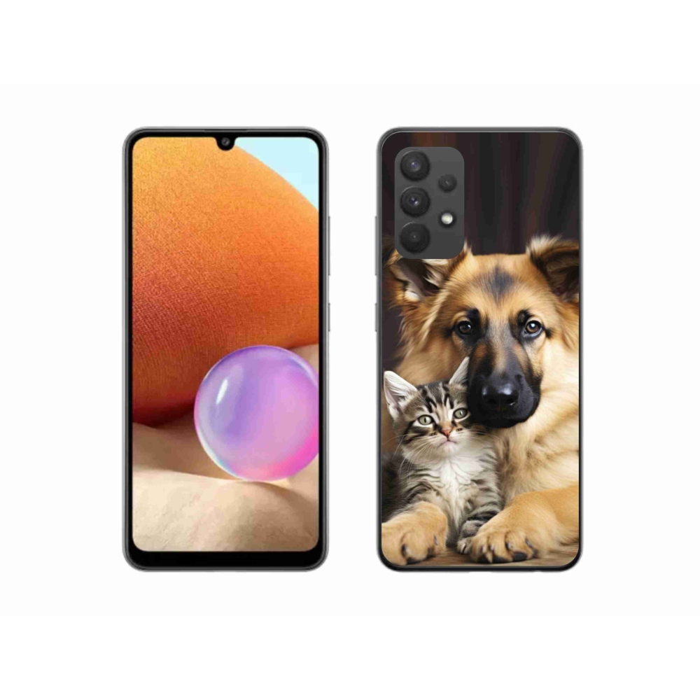 Gelový kryt mmCase na Samsung Galaxy A32 4G - zvířecí přátelství