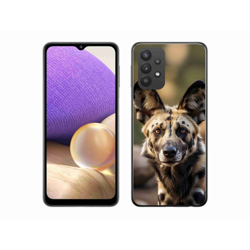 Gelový kryt mmCase na Samsung Galaxy A32 5G - africký divoký pes